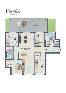 Familien oder WGs aufgepasst – 5-Zimmer Wohnung mit EBK, großer Terrasse und TG-Stellplatz, 80809 München, Etagenwohnung